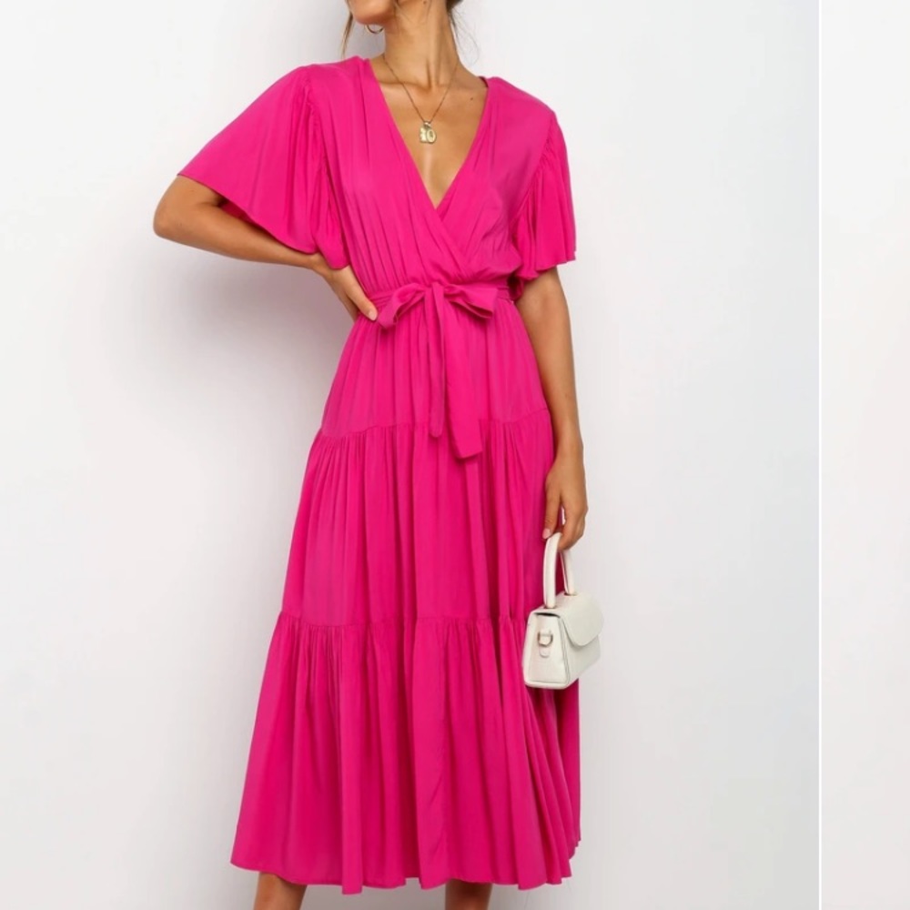 Petal and Pup Pink Tiered Flowy Dress